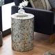 preview thumbnail 1 of 15, Multi Colored Mother of Pearl Shell Handmade Mosaic Geometric Accent Table Multi Colored