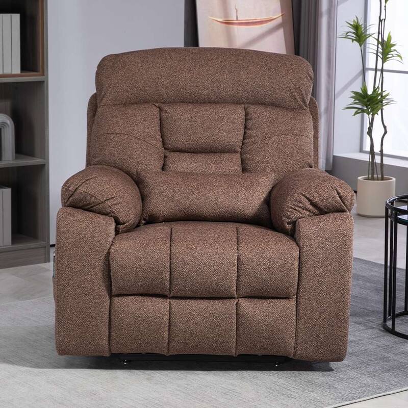 Upgraded Flagship 4-Motor Independent Control Oversized 180° Lay Flat Chenille Power Lift Recliner Chair