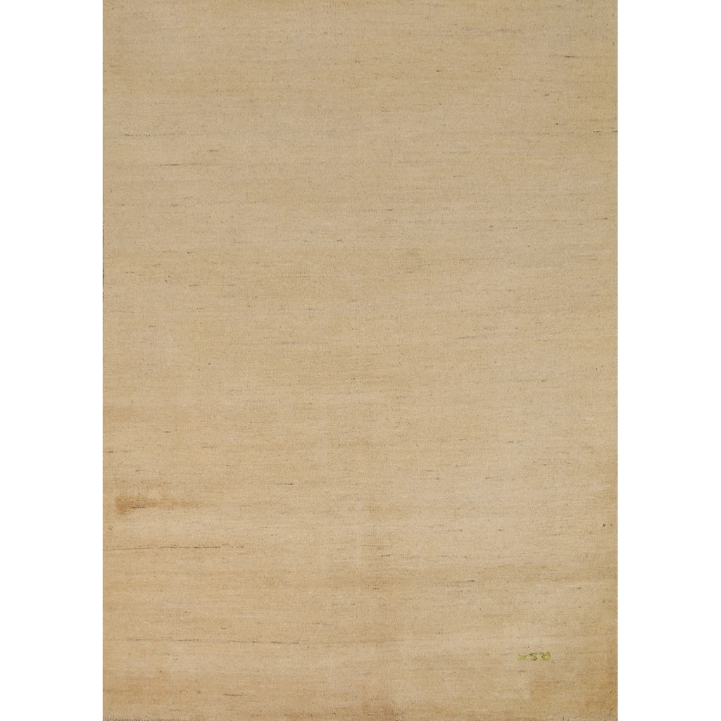 Muted Gabbeh Modern Rug Hand-Knotted Wool Carpet - 4'10"x 6'6"
