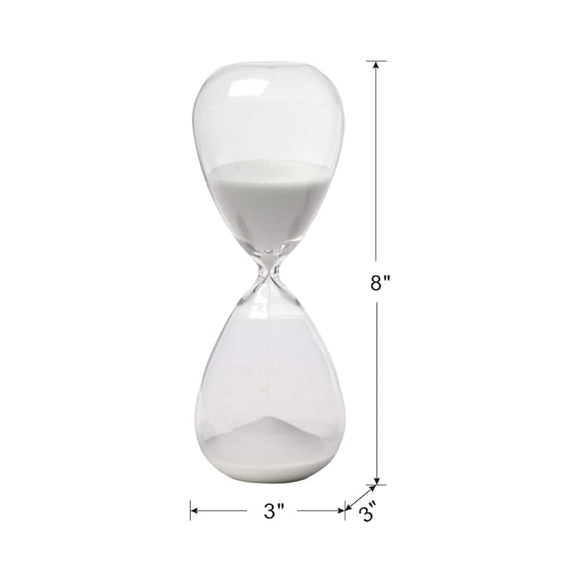 8" Ferdinand 30-Minute Hourglass, White Sand