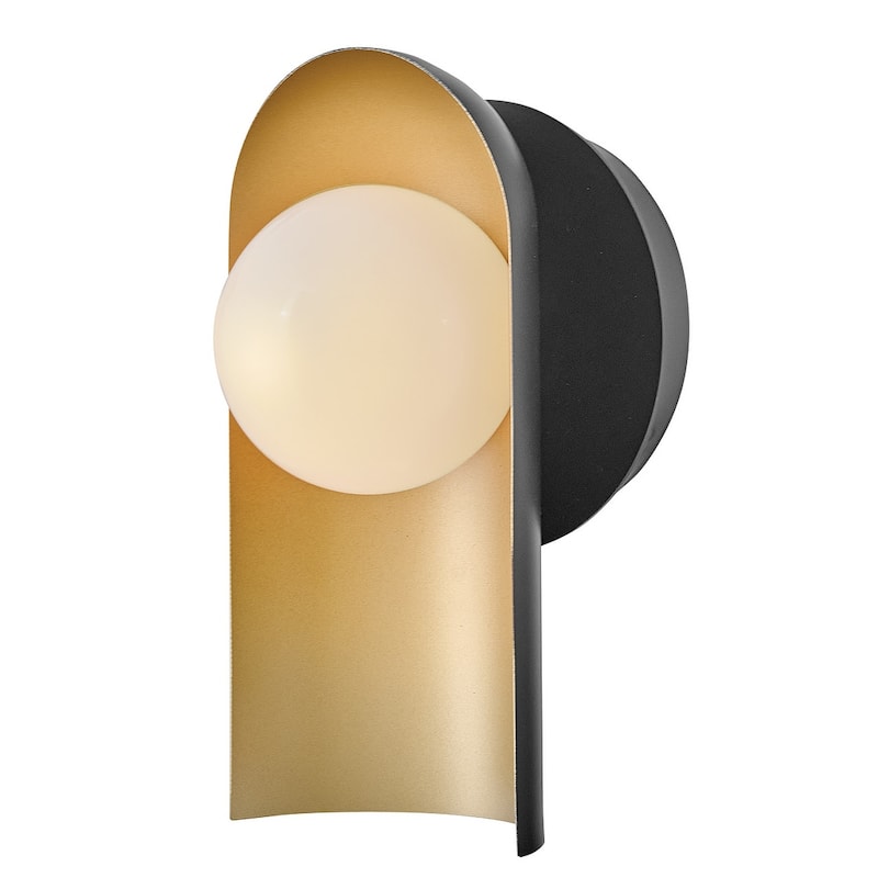 Lark 84230 Zuri 10" Tall Wall Sconce - Black / Lacquered Brass