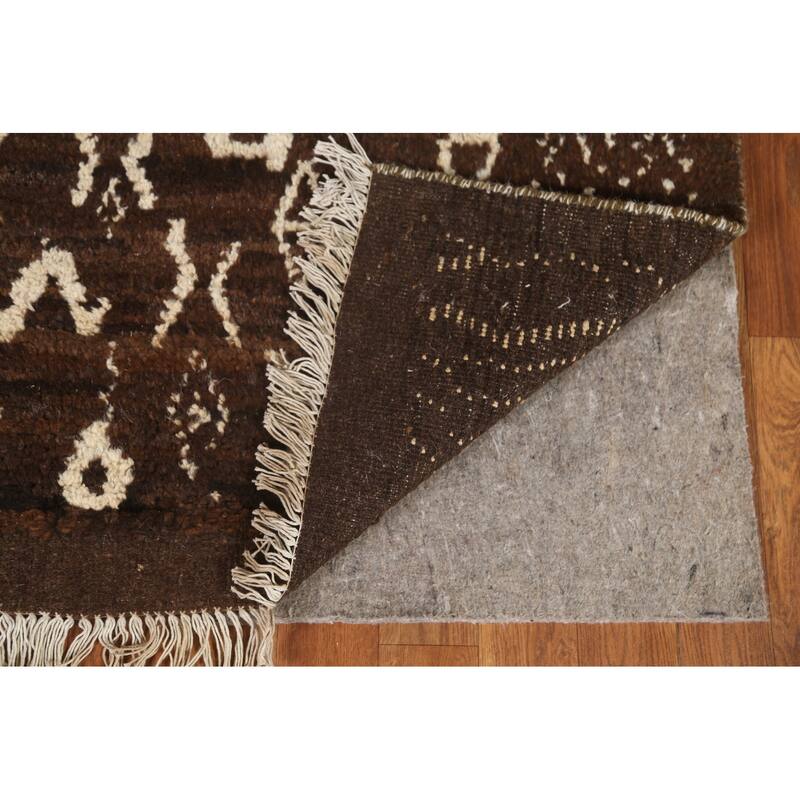 Tribal Moroccan Oriental Wool Area Rug Hand-knotted Office Carpet - 5'4" x 8'5"