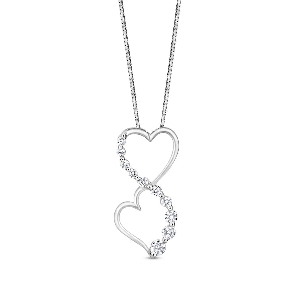 1/4 Cttw Natural Diamond 10KT White Gold Pendant