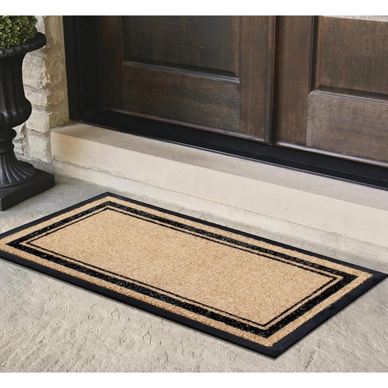 A1HC Natural Coir & Rubber Hand Flocked Large Door Mat