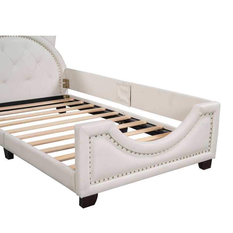 Twin Size Upholstered Daybed with Ears Shaped Headboard