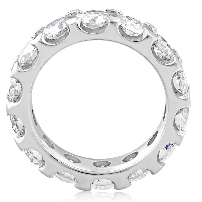 VS 5 Ct Lab Grown Diamond Eternity Ring in 14k White, Yellow, or Rose Gold