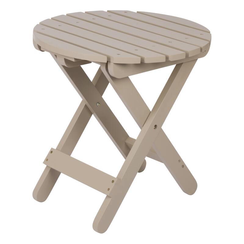 Remedy 19" Assembled Cedar Wood Round Collapsible Folding Table