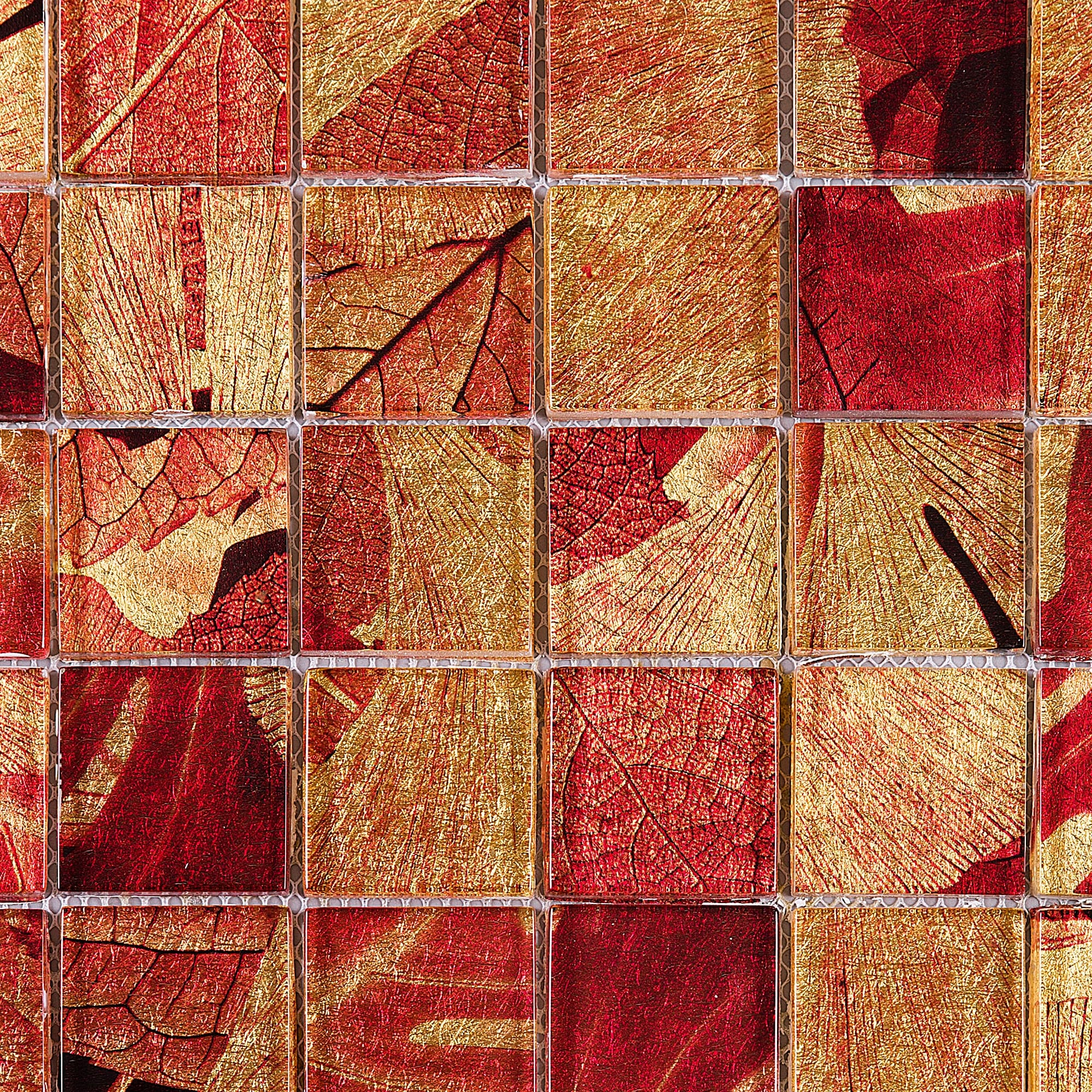 Shop Tilegen Season Series Summer 2 X 2 Glass Mosaic Tile In Red Wall Tile 10 Sheets 9 6sqft Overstock 27973531