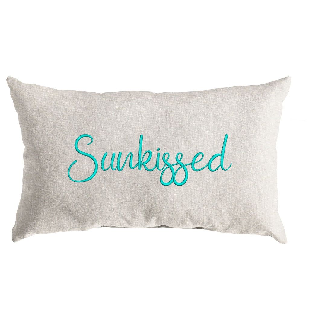 Sunbrella Indoor/Outdoor Single Embroidered Pillow - "Sunkissed" - 13" x 20"