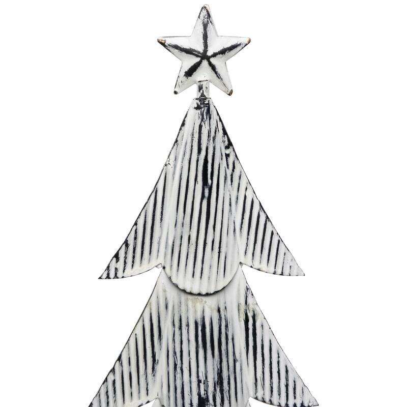 Embossed Layered Metal Christmas Tree Decoration - 20"
