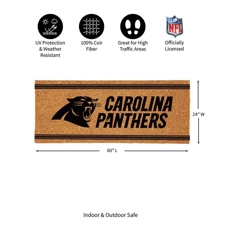 Carolina Panthers Monochrome Indoor/Outdoor Coir Door Mat