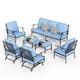 MAISON ARTS 6/7-Piece Patio Conversation Sets, Sofa Set with 2/4 x Single Chairs, 1 x 3-seater Sofa and Coffee Table/Ottomans