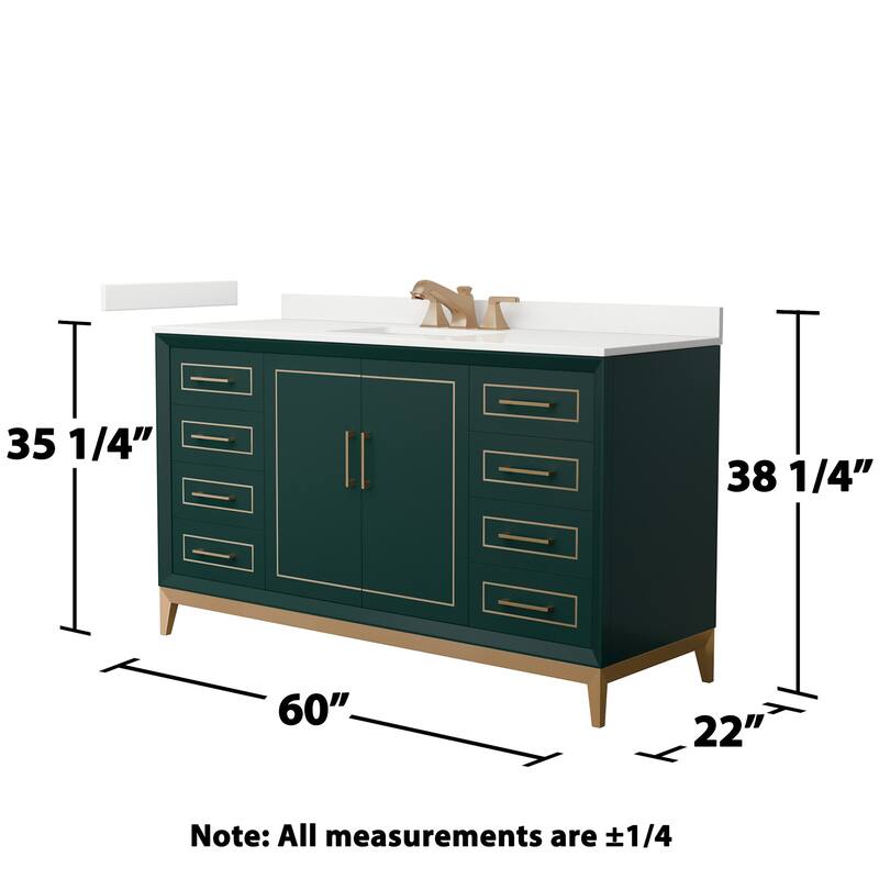 Wyndham Collection WCH515160S-QTZ-US3MXX Marlena 60" Free Standing