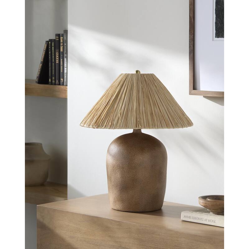 Livabliss Otahu Traditional Accent Table Lamp - 20"H x 17"W x 17"D - Brown