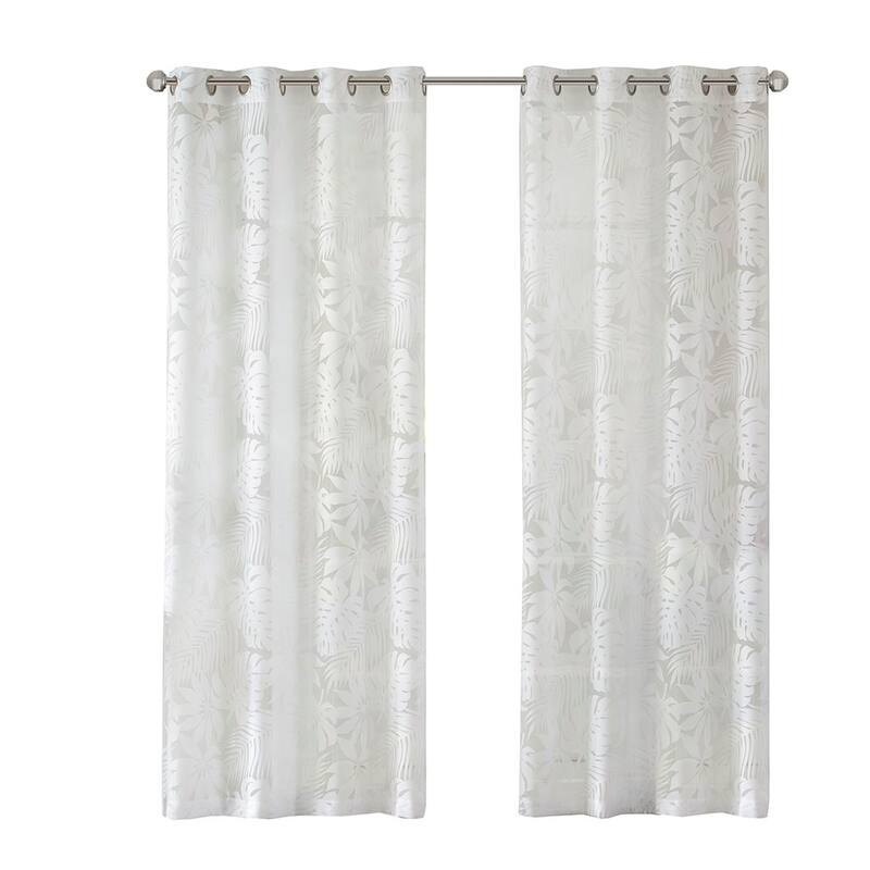 Palm Leaf Burnout Window Sheer(1 Sheer Curtain)