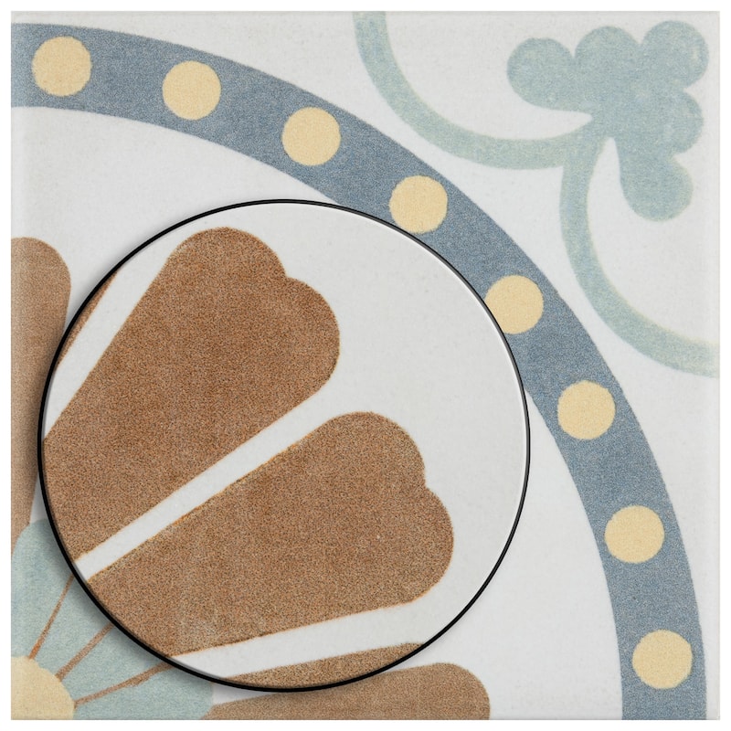 Merola Tile Revival Mini Ring 3-7/8" x 3-7/8" Ceramic Floor and Wall Tile