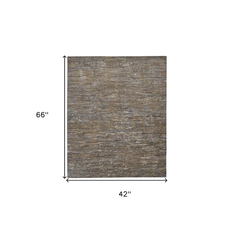 Yeros Abstract Modern Soft Durable Area Rug By HomeRoots - 4' x 6'