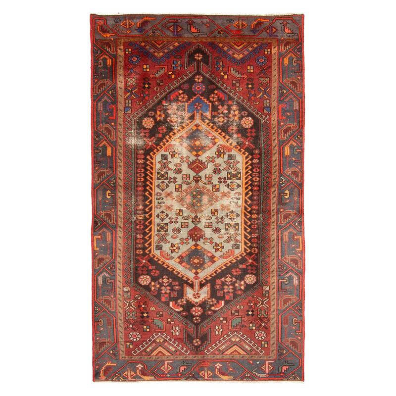 ECARPETGALLERY Hand-knotted Andelz Dark Red Wool Rug - 3'9 x 6'8