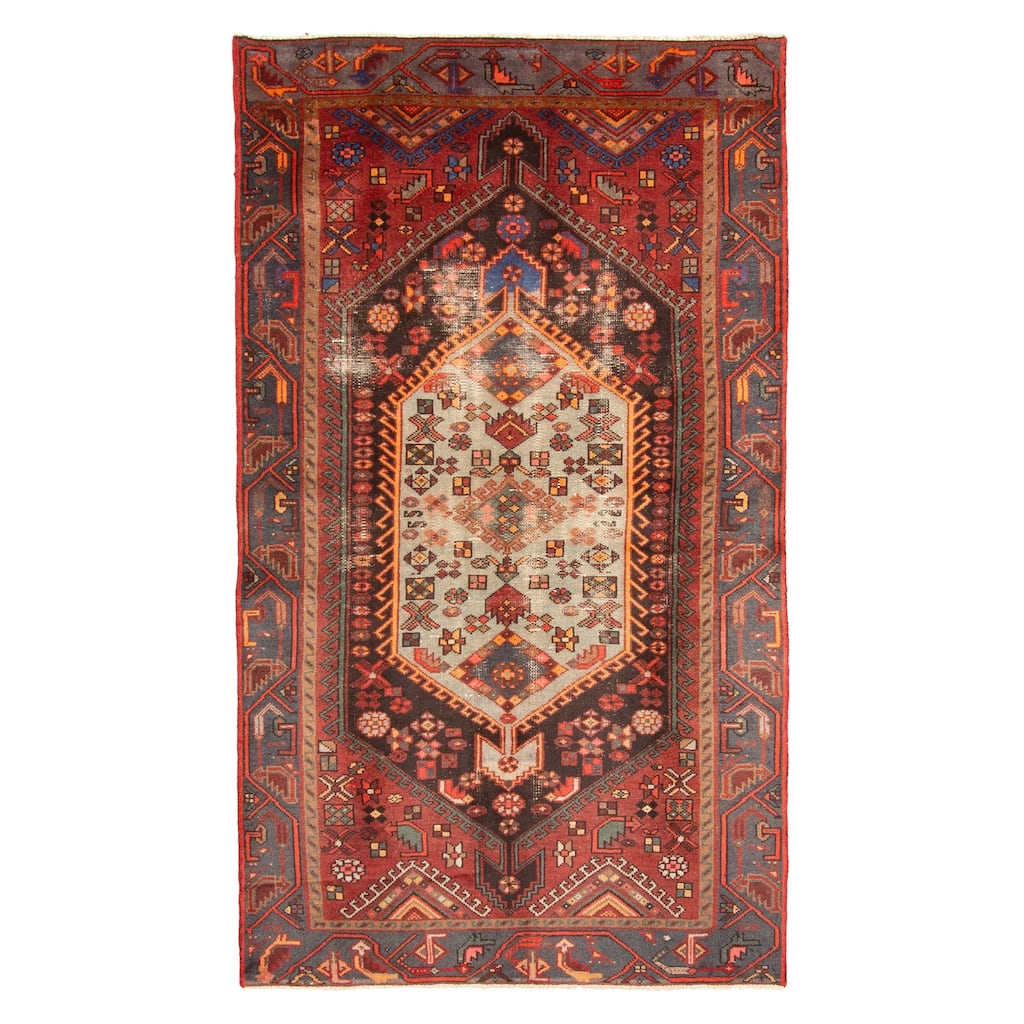 ECARPETGALLERY Hand-knotted Andelz Dark Red Wool Rug - 3'9 x 6'8