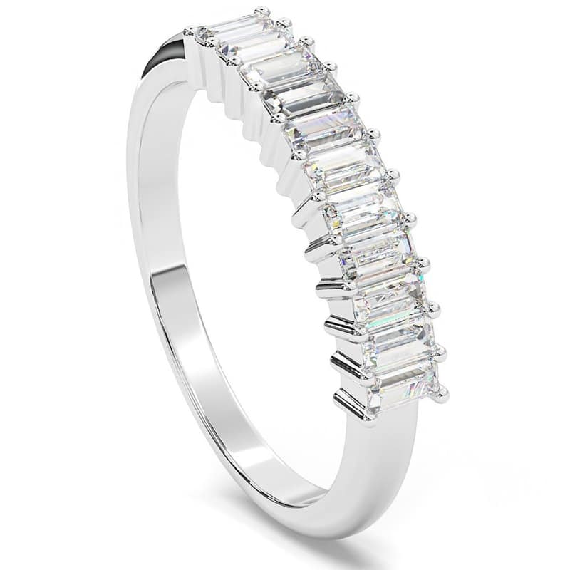 1/2Ct Baguette Diamond Wedding Anniversary Ring Stackable Band Gold Lab Grown