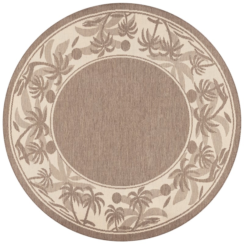 Dream Decor Rugs Pergola Sanctuary Indoor Outdoor Area Rug - 7'6" Round - Beige/Light Brown