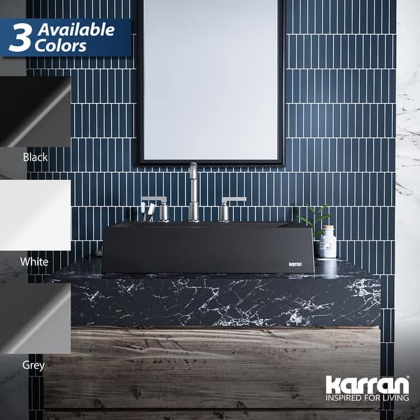 dimension image slide 0 of 2, Karran Envy Quartz 24.5 inch Bathroom Vessel Sink