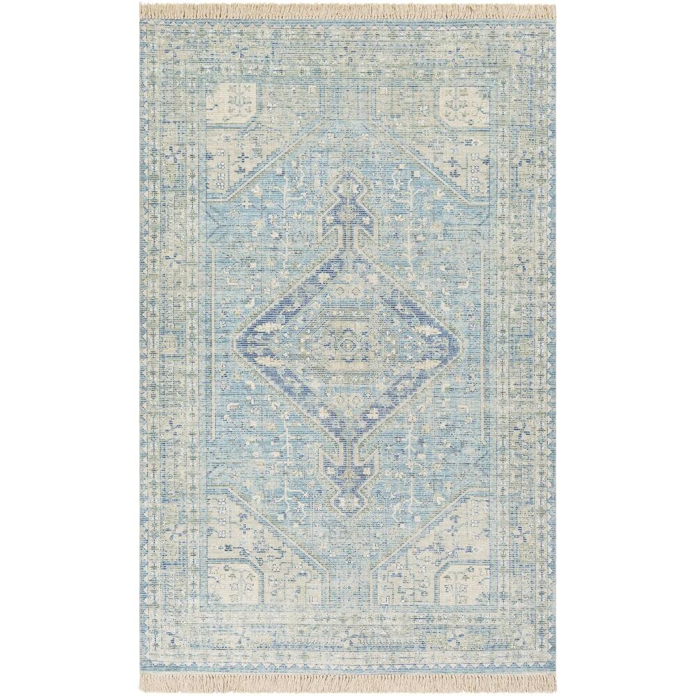Livabliss Zainab Distressed Medallion Handmade Cotton Area Rug