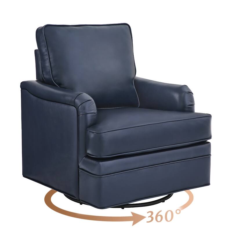 LUE BONA Modern Swivel Accent Chair Leather Armchair for Living Room - 30" W x 32" D x 36" H