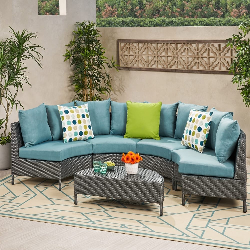 Newton Outdoor 4-seater Sectional Sofa Set by Christopher Knight Home