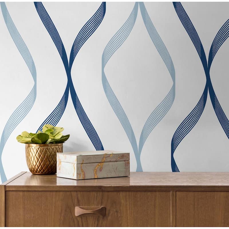 NextWall Ogee Ribbon Peel and Stick Wallpaper