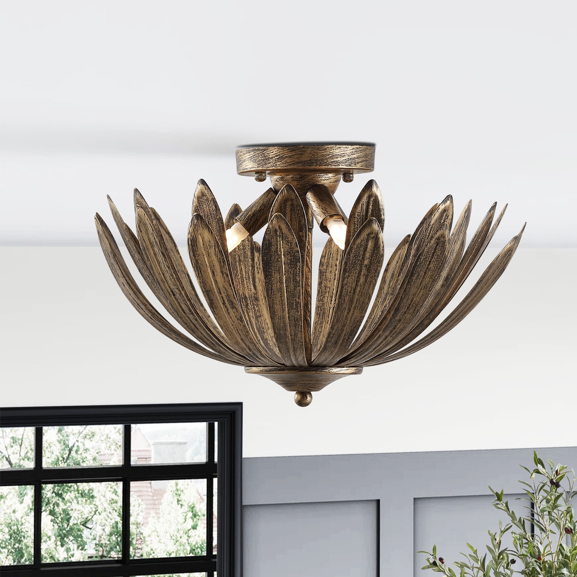 Leaf semi flush ceiling light on sale