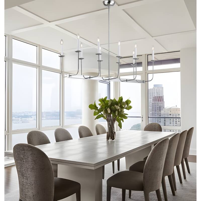 47" Large 10-Light Linear Branching Chandelier