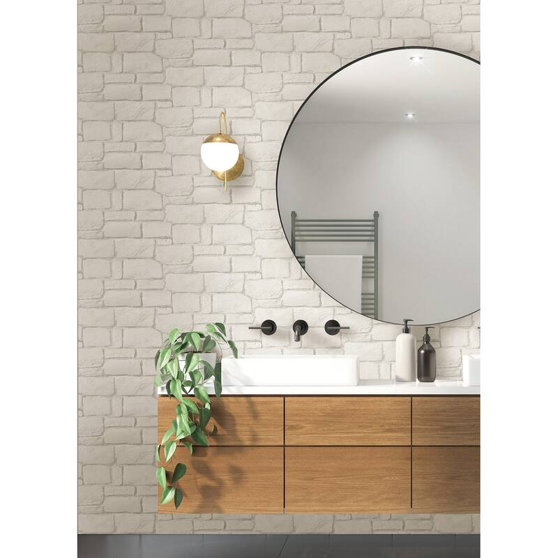 A-Street Prints Casablanca Ivory Stone Wallpaper