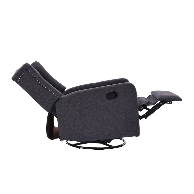 Swivel Recliner Lounge Chair with Footrest, Glider Motion & Ergonomic Design