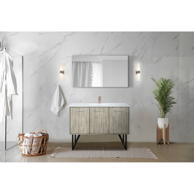 Lancy Bath Vanity with Cultured Marble Top, Sink, Mirror and Faucet