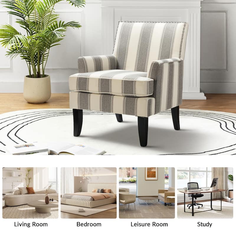 Akorda French Country Armchair with Nailhead Trim and Solid Wood Legs by HULALA HOME