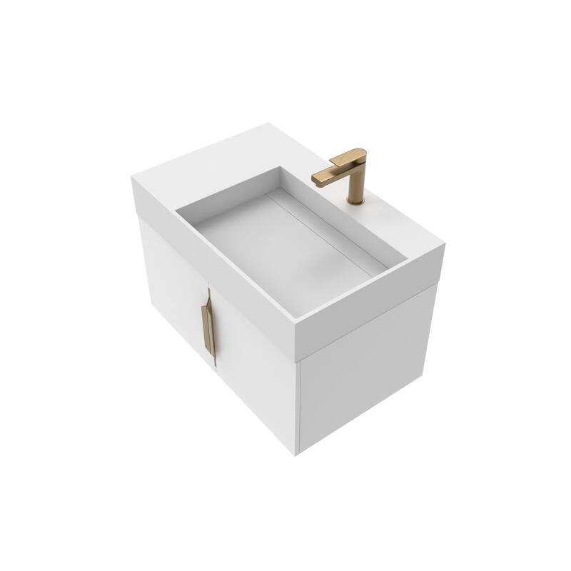 Amazon 30" Wall Mounted Bathroom Right Basin Vanity Set w/ White Top