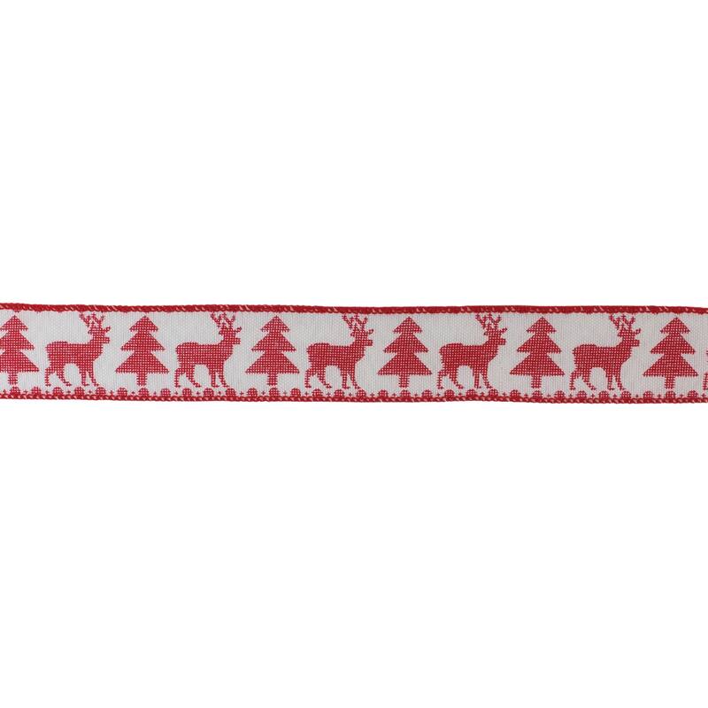 Tree and Deer Holiday Ribbon (Set of 2)