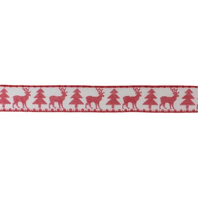 Tree and Deer Holiday Ribbon (Set of 2)