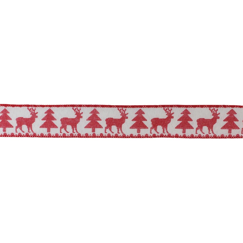 Tree and Deer Holiday Ribbon (Set of 2)