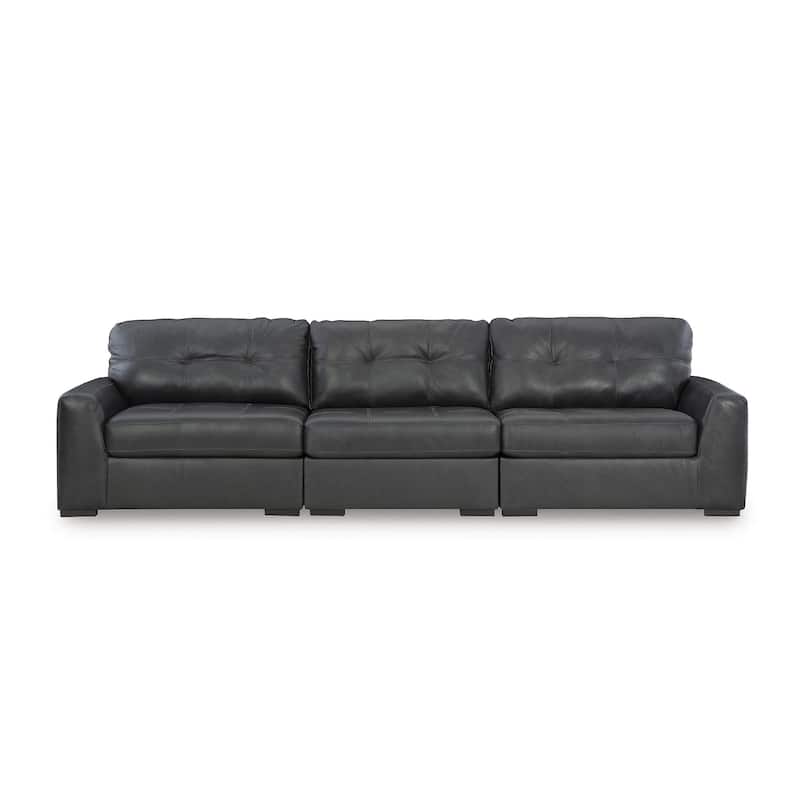 Signature Design by Ashley Brindley Pier Black 3-Piece Sectional Sofa - 136"W x 39"D x 40"H