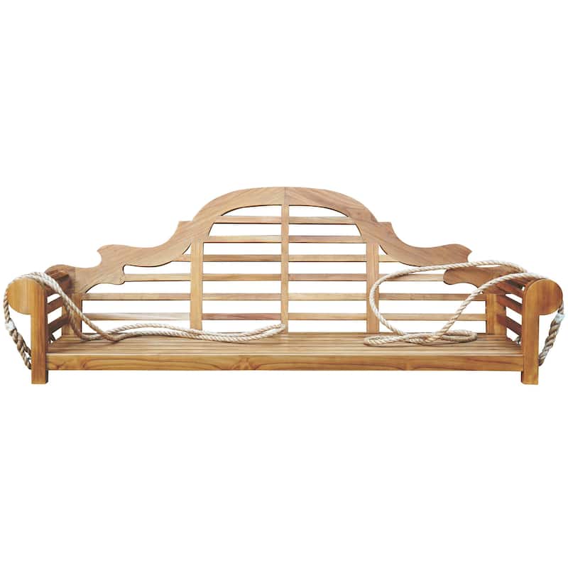 Chic Teak Lutyens Teak Wood Double Outdoor Porch Swing, 66 inch