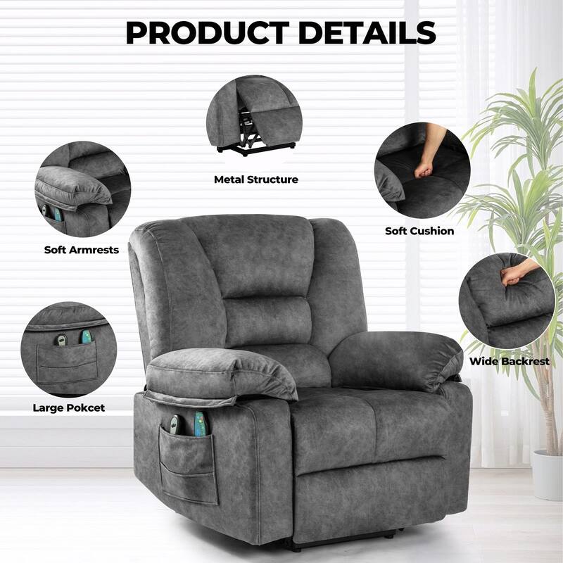 Power Lift Recliner Chair Sofa with Massage for Elderly