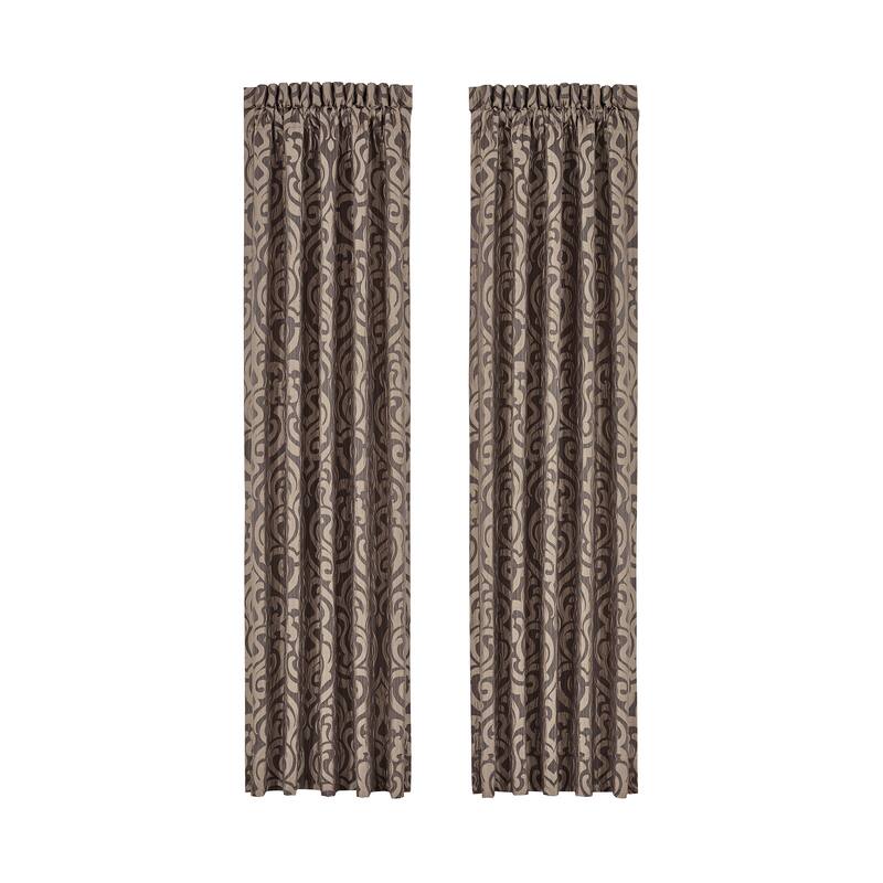 J. Queen New York Astoria Brown Window Panel Pair - 84 Inches - Dark Brown