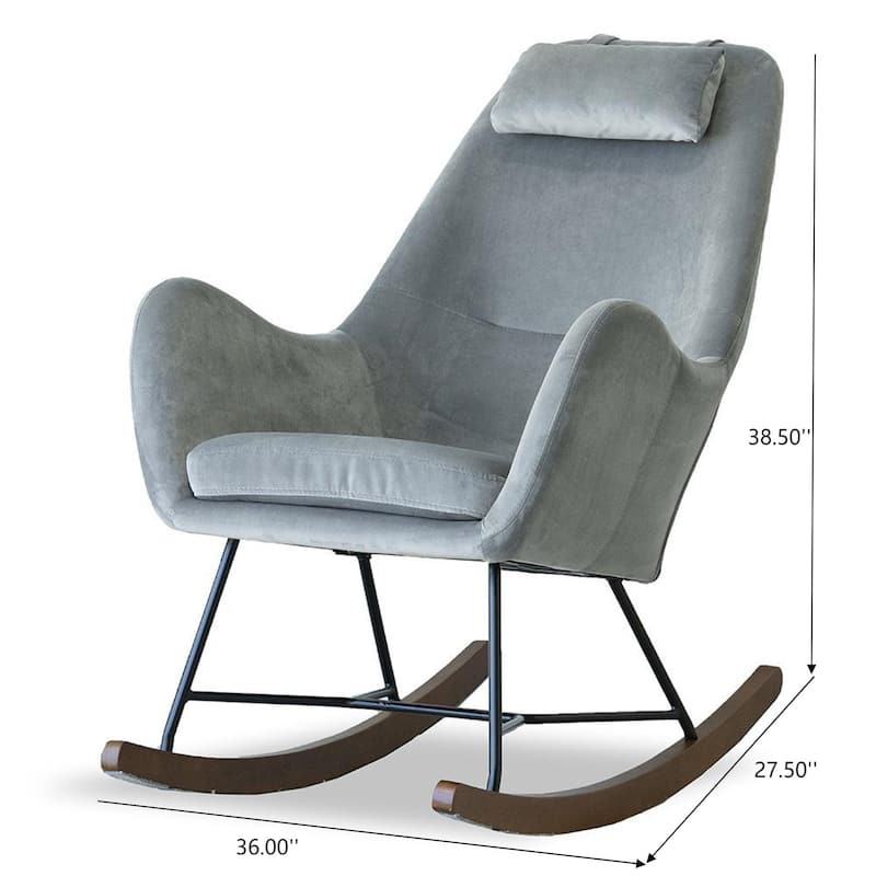 GDFStudio - Chelsea Modern Velvet Rocking Chair with Comfortable Foam Seat & Sturdy Frame for Living Room, Bedroom & Nursery