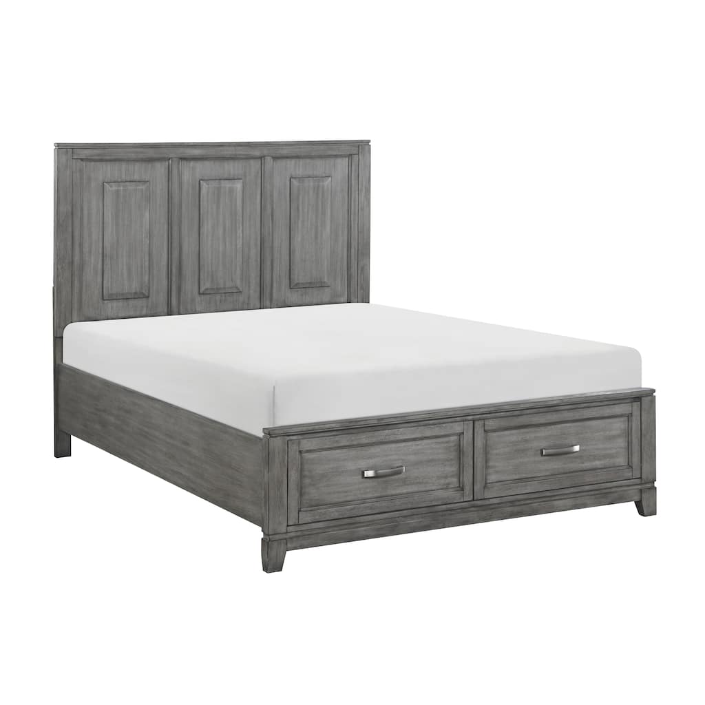 Queen Size Wood Platform Bed with Storage Drawers and Headboard