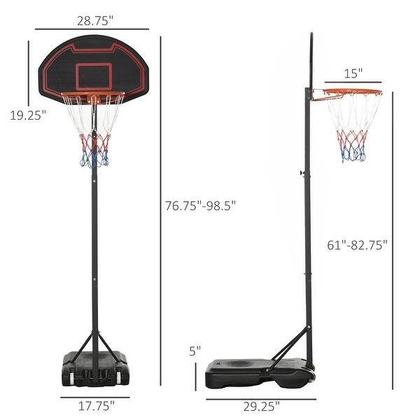 Soozier 8'-10' Kids & Adults Portable Basketball Hoop Outdoor Sports Equipment