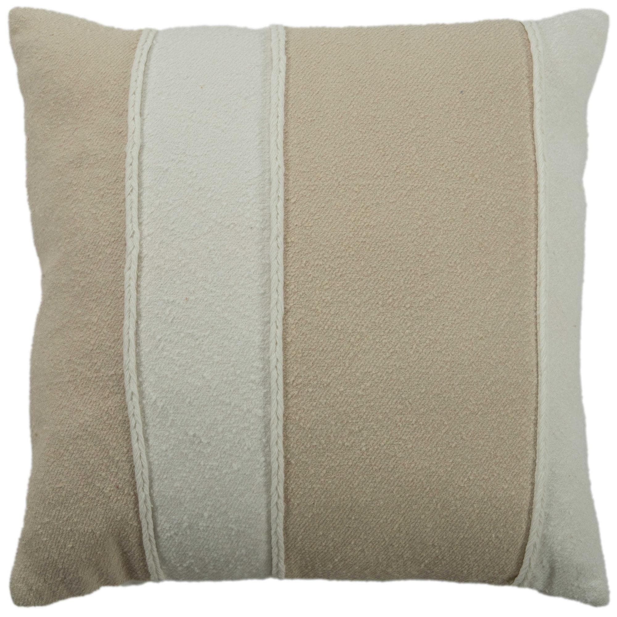 Rizzy Collection Natural/Ivory Stripe Modern Throw Pillow