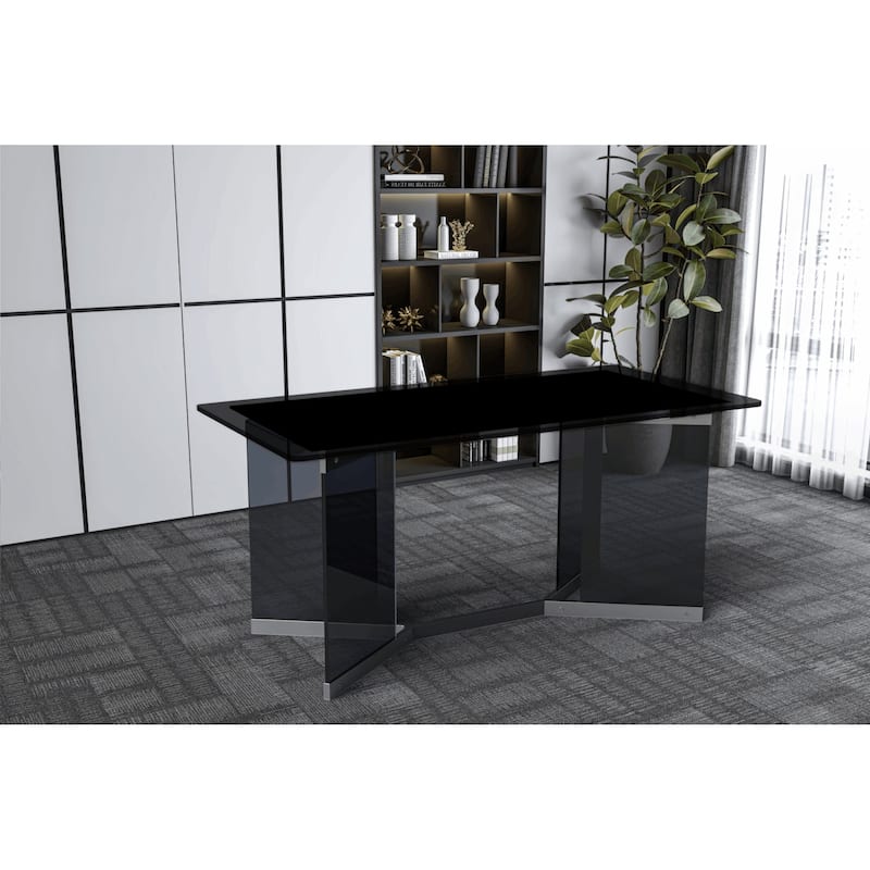 Oryn Rectangular Dining Table with Glass/Sintered Stone Top