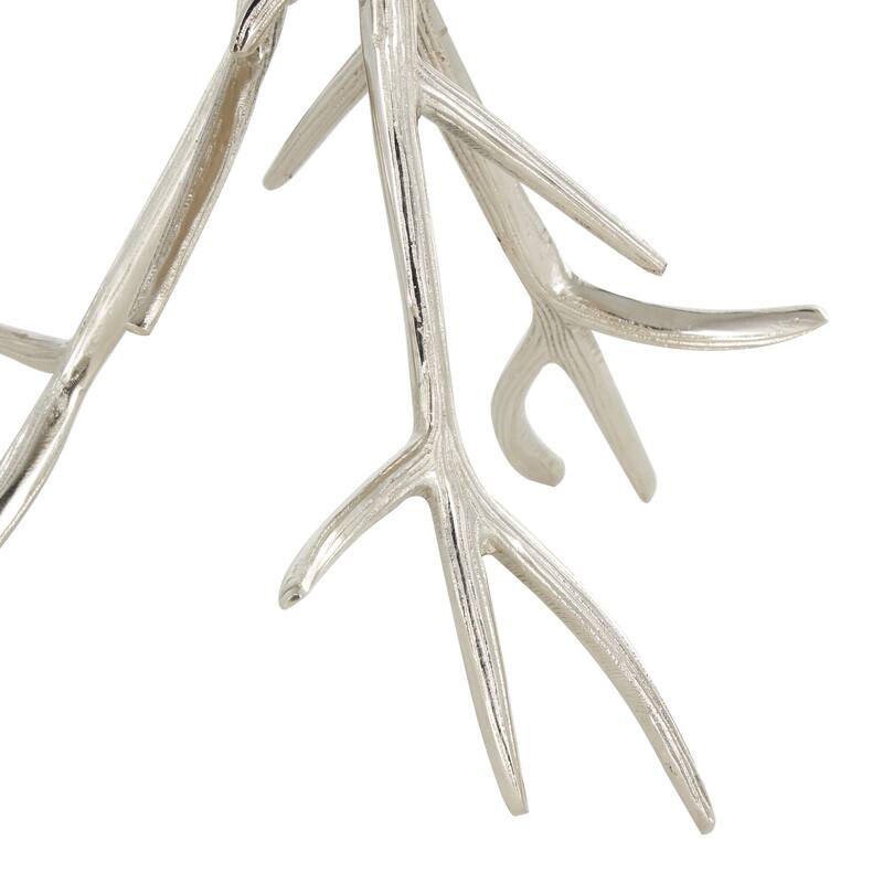 Gold or Silver Aluminum Metal Tree Side End Accent Table with Branch Inspired Bases (Set of 3)